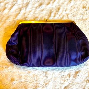 Vintage Purple & Gold Clutch w Mirror